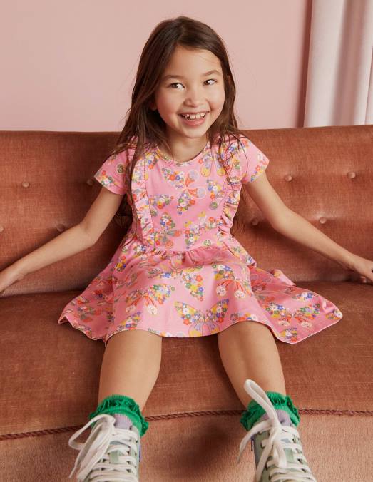 Boden vêtements papillons roses en formica filles robe virevoltante à froufrous LB2X3288