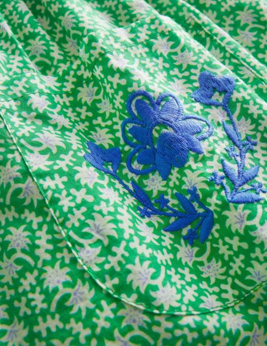 Boden vêtements printemps vert vif filles robe chasuble brodée LB2X2785