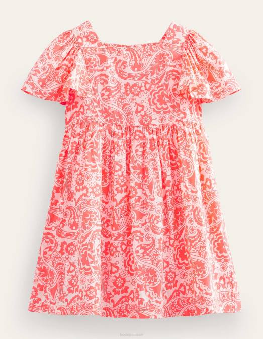 Boden vêtements punch à la pastèque motif cachemire filles robe imprimée à manches flottantes LB2X2836