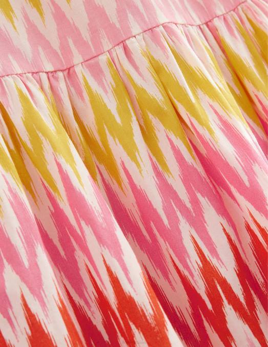 Boden vêtements rayure sorbet pêche filles robe imprimée à manches flottantes LB2X2807