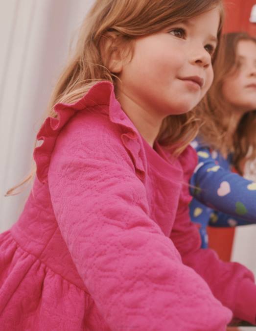 Boden vêtements rose phlox filles robe sweat à motif cœur en jacquard LB2X748