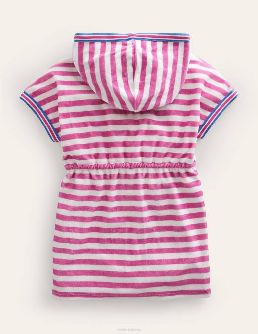 Boden vêtements superbe rose/ivoire filles robe en éponge LB2X3242