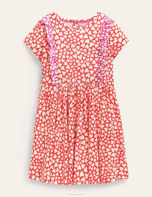 Boden vêtements tarte aux fraises coeurs rouges filles robe virevoltante à froufrous LB2X2838