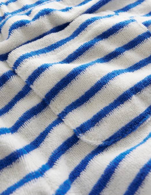 Boden vêtements bleu cabana/ivoire filles short en tissu éponge à ourlet volanté LB2X2994