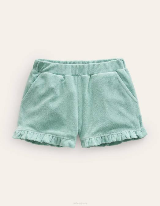 Boden vêtements bleu source chaude filles short en tissu éponge à ourlet volanté LB2X2658