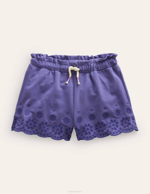 Boden vêtements bleu tribord souple filles short en jersey à œillets LB2X2751