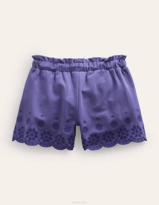 Boden vêtements bleu tribord souple filles short en jersey à œillets LB2X2751