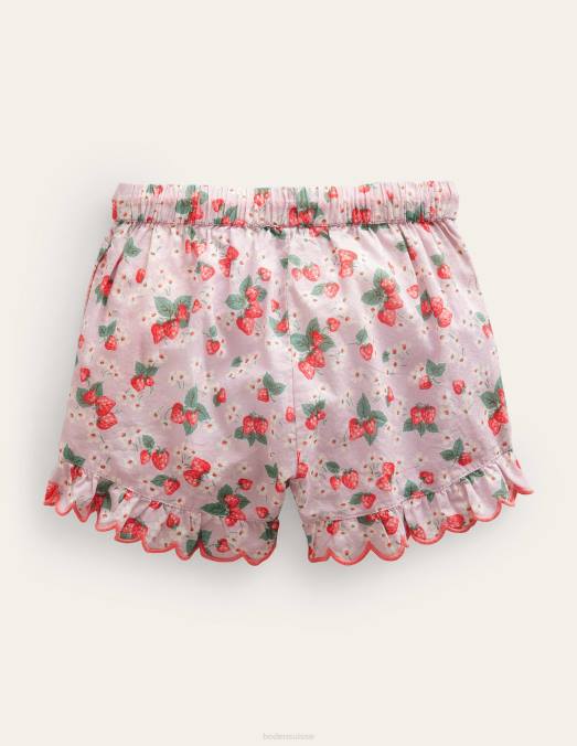 Boden vêtements fraise rose française filles short à ourlet festonné LB2X3233