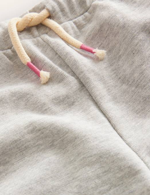 Boden vêtements gris chiné filles short en jersey à pompons LB2X2709