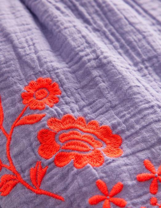 Boden vêtements jolie lavande filles short à ourlet brodé LB2X775