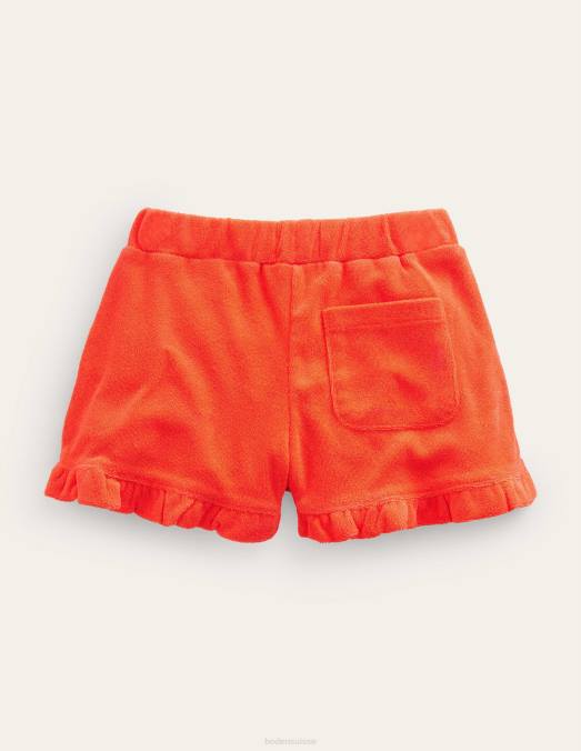 Boden vêtements mandarine filles short en tissu éponge à ourlet volanté LB2X3229