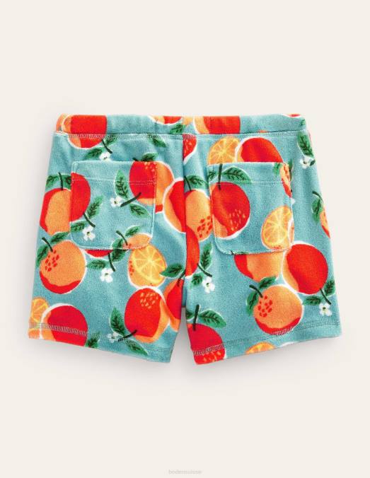 Boden vêtements oranges bleu aqua filles short en éponge imprimé LB2X2636