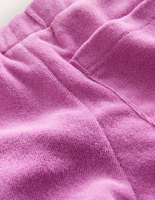 Boden vêtements orchidée rayonnante pourpre filles short en tissu éponge à ourlet volanté LB2X3007