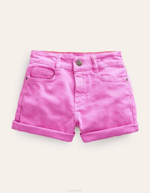 Boden vêtements rose chatouillé filles short en jean taille haute LB2X2699