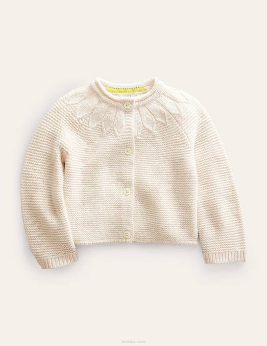 Boden vêtements Ivoire filles cardigan à empiècement en pointelle LB2X3253