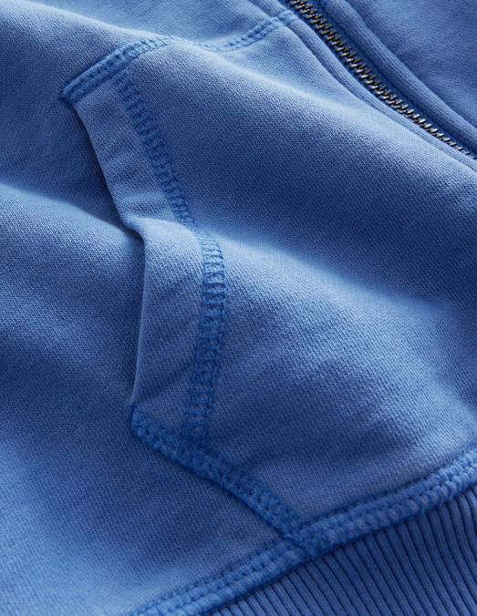 Boden vêtements bleu de Delft filles sweat à capuche zippé teint en pièce LB2X2942