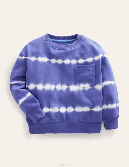 Boden vêtements bleu/ivoire filles sweat-shirt tie-dye LB2X3155