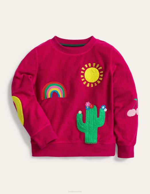 Boden vêtements canne à sucre rose filles sweat à logo en éponge LB2X3005