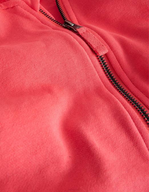 Boden vêtements confiture lavée rouge filles sweat à capuche zippé teint en pièce LB2X2907