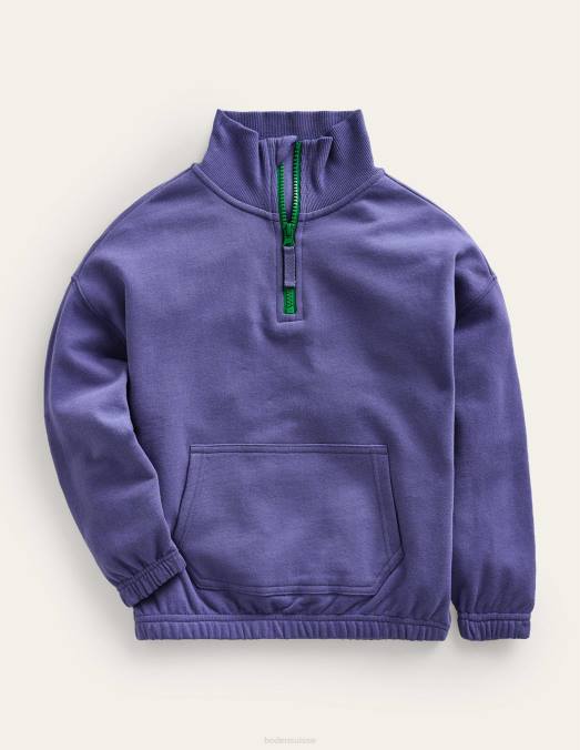 Boden vêtements marine filles sweat décontracté à demi-zip LB2X808