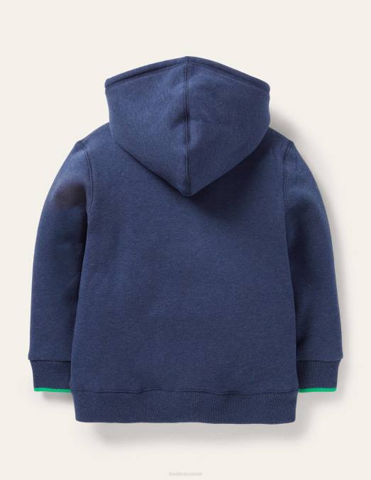 Boden vêtements marne bleue filles sweat à capuche zippé doublé LB2X810
