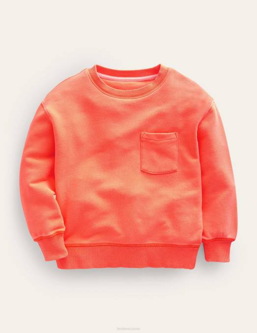 Boden vêtements orange fluo filles sweat-shirt ultradoux LB2X3205