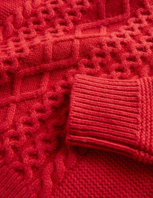 Boden vêtements rockabilly rouge filles cavalier de câble court LB2X2922