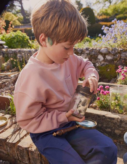 Boden vêtements rose vintage filles sweat-shirt teint en pièce LB2X809