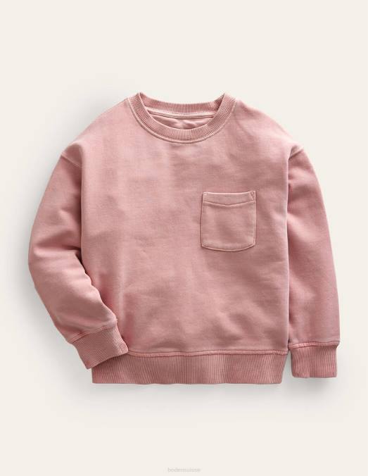 Boden vêtements rose vintage filles sweat-shirt teint en pièce LB2X809