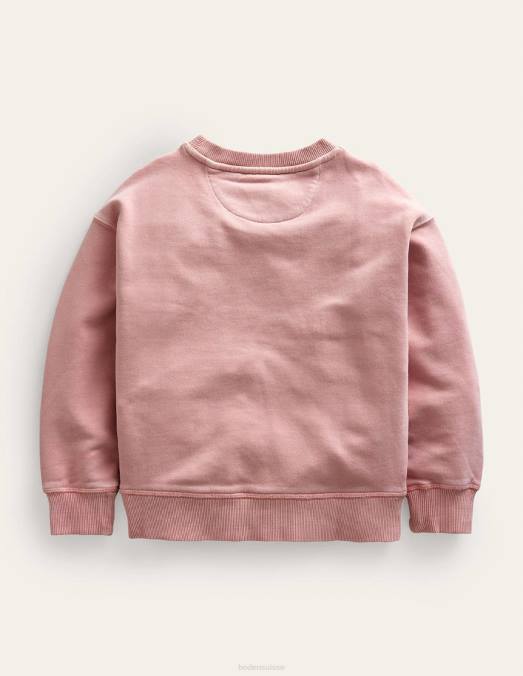 Boden vêtements rose vintage filles sweat-shirt teint en pièce LB2X809
