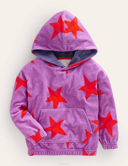 Boden vêtements étoile d'orchidée rayonnante filles sweat à capuche en tissu éponge LB2X2909