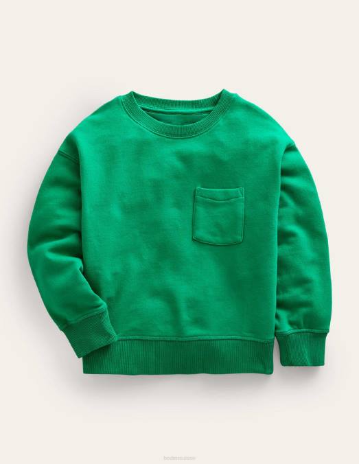 Boden vêtements vert prairie filles sweat-shirt teint en pièce LB2X807