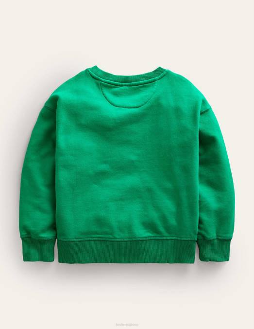 Boden vêtements vert prairie filles sweat-shirt teint en pièce LB2X807