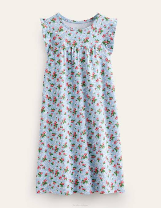 Boden vêtements fraises bleues de surf filles nuisette imprimée à manches courtes LB2X2843