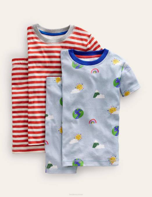 Boden vêtements météo filles lot de deux pyjamas courts douillets LB2X2741