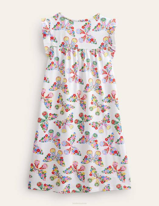 Boden vêtements papillons ivoire filles nuisette imprimée à manches courtes LB2X3256