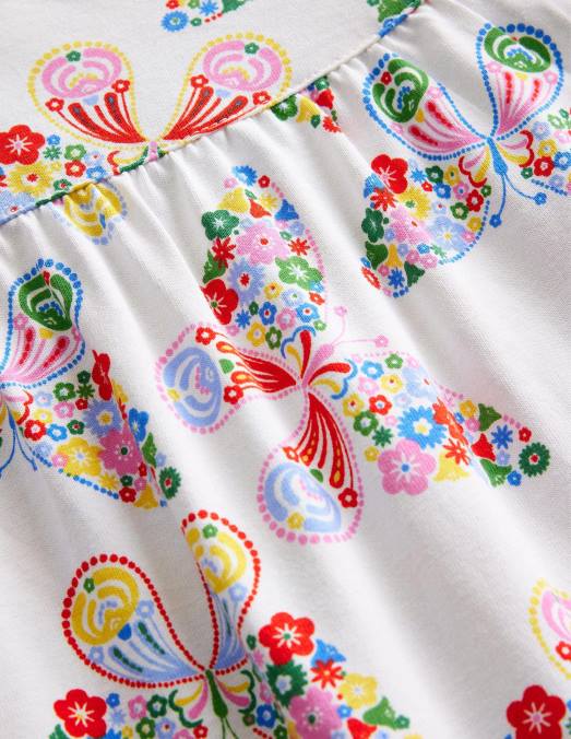 Boden vêtements papillons ivoire filles nuisette imprimée à manches courtes LB2X3256