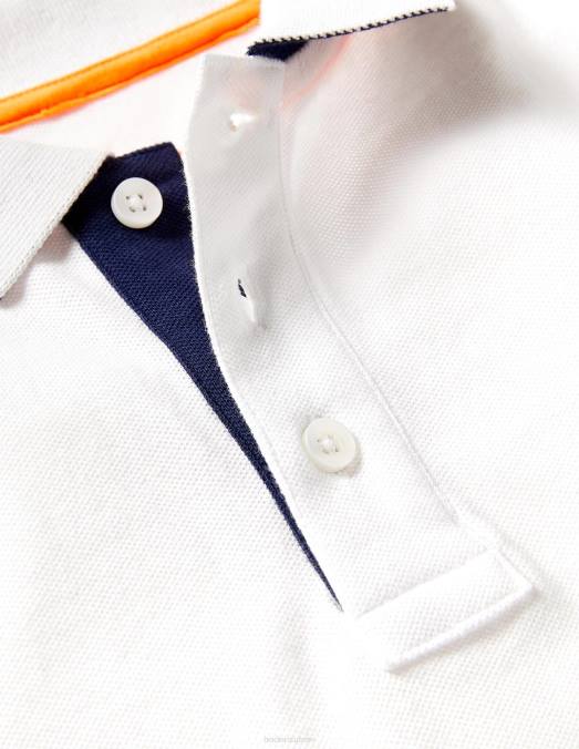 Boden vêtements blanc garçons polo piqué LB2X894