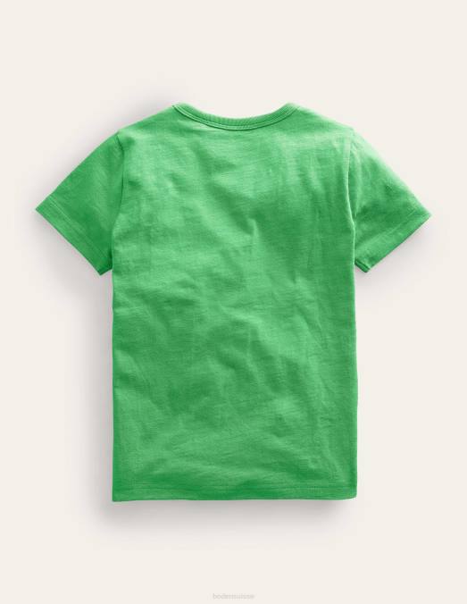 Boden vêtements aloès tigre vert garçons t-shirt en coton à imprimé animal LB2X858