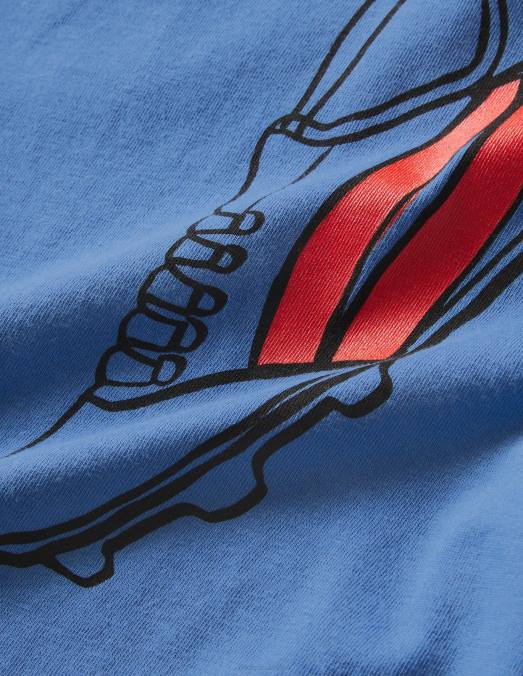 Boden vêtements football bleu élisabéthain garçons t-shirt de football LB2X844