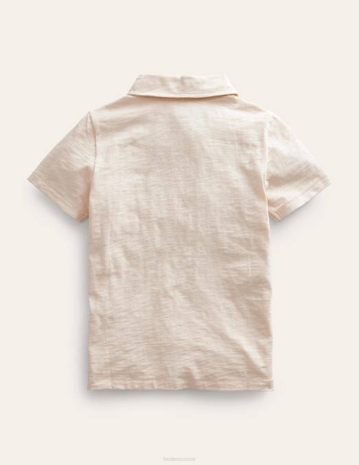 Boden vêtements gousse de vanille blanche garçons polo en jersey flammé LB2X859
