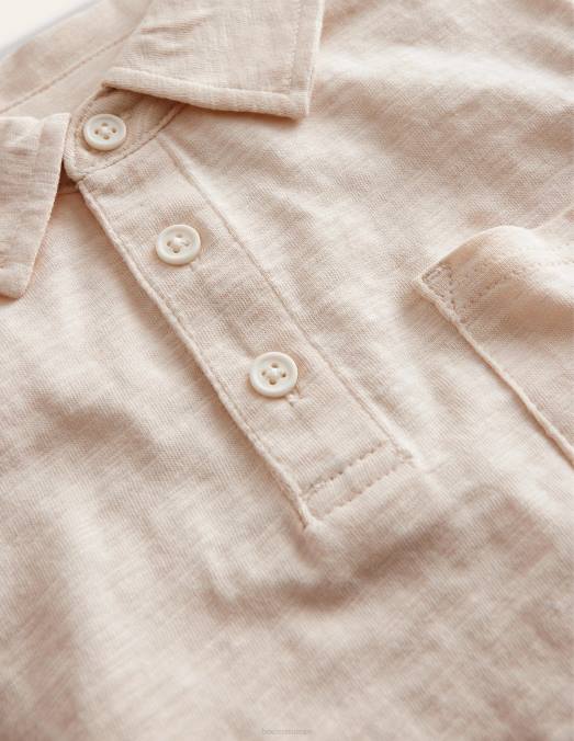 Boden vêtements gousse de vanille blanche garçons polo en jersey flammé LB2X859