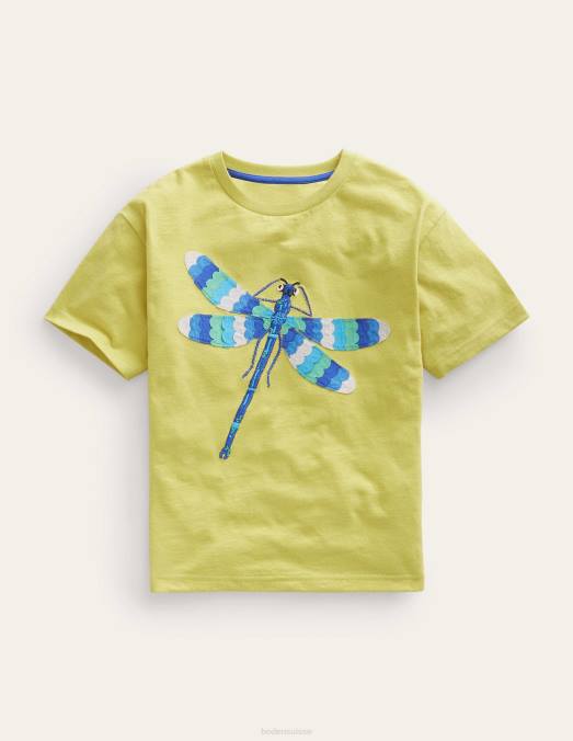 Boden vêtements jaune groseille garçons t-shirt à appliqué libellule LB2X865