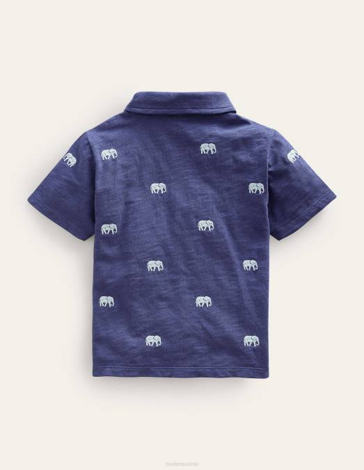 Boden vêtements éléphants tribord garçons polo flammé à broderies LB2X852