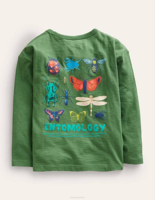 Boden vêtements vert safari garçons t-shirt amusant avec logo scientifique LB2X864