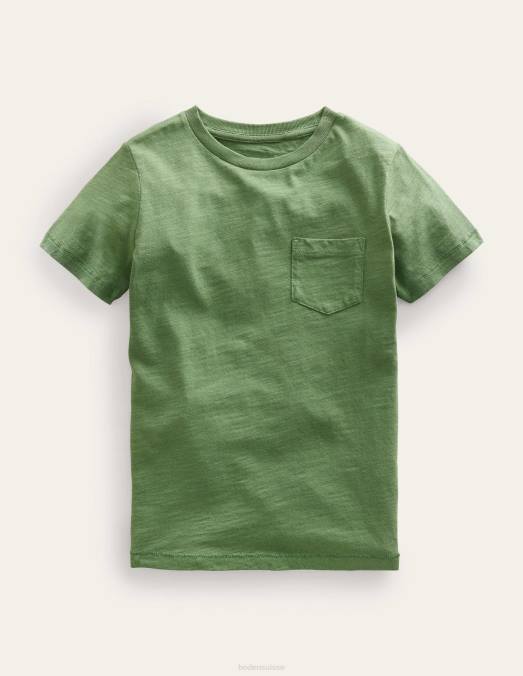 Boden vêtements vert safari garçons t-shirt flammé délavé LB2X870