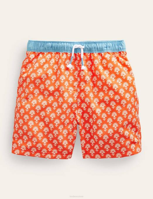 Boden vêtements bloc de bois de feu garçons shorts de bain LB2X453