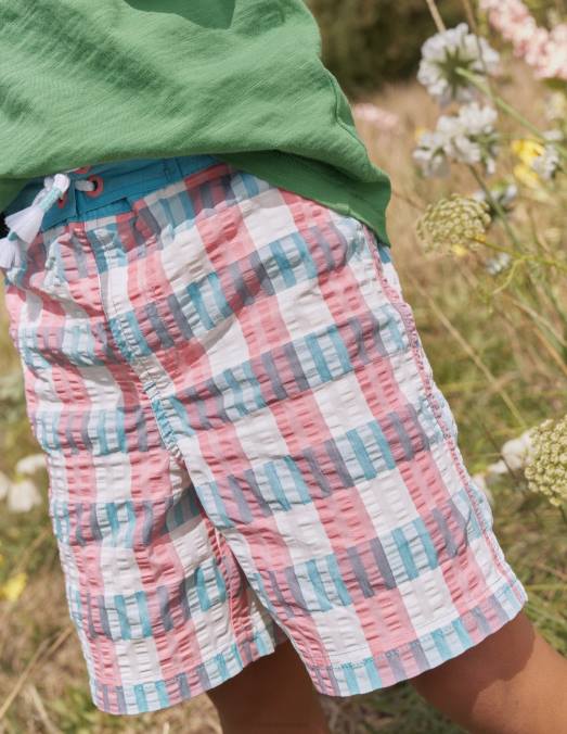 Boden vêtements carreaux rose/vert garçons short à carreaux vichy LB2X872