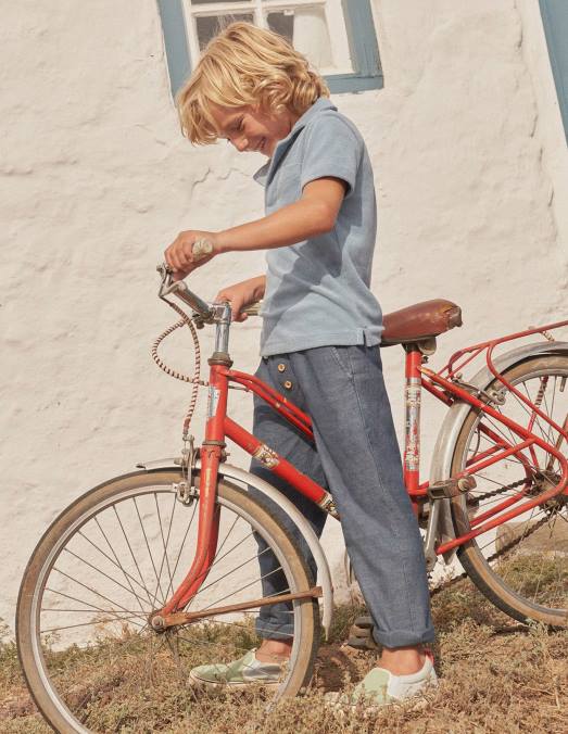 Boden vêtements chambray foncé garçons pull d'été LB2X898