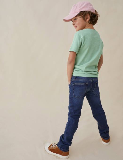 Boden vêtements sombre ancien garçons jean slim en denim vintage foncé LB2X901